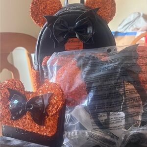 Disney Loungefly Halloween Backpack,Wallet and Ears SET!